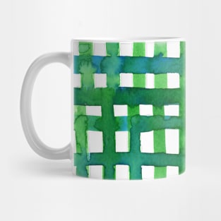 Watercolor grid - green Mug